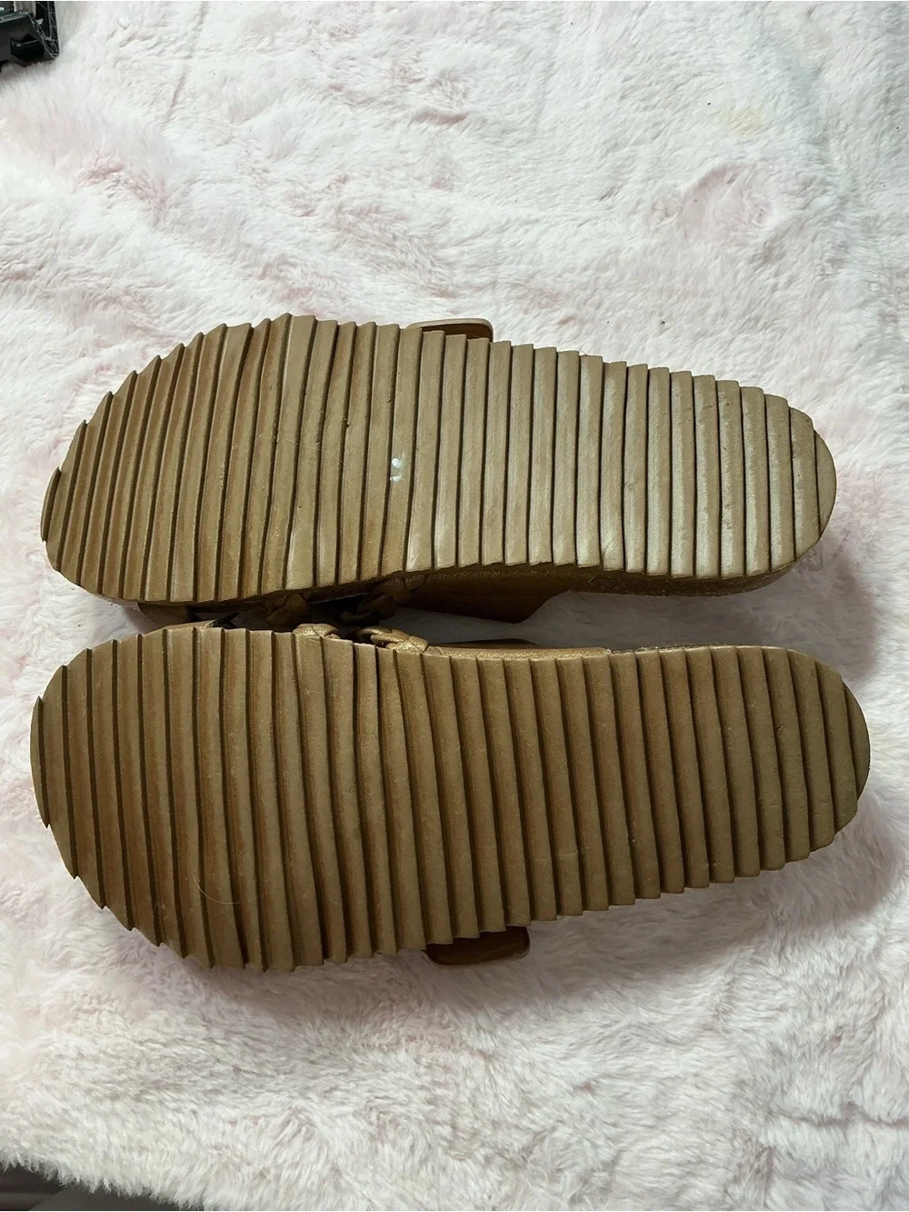 Very G Bronze Braided Slide Sandals c137